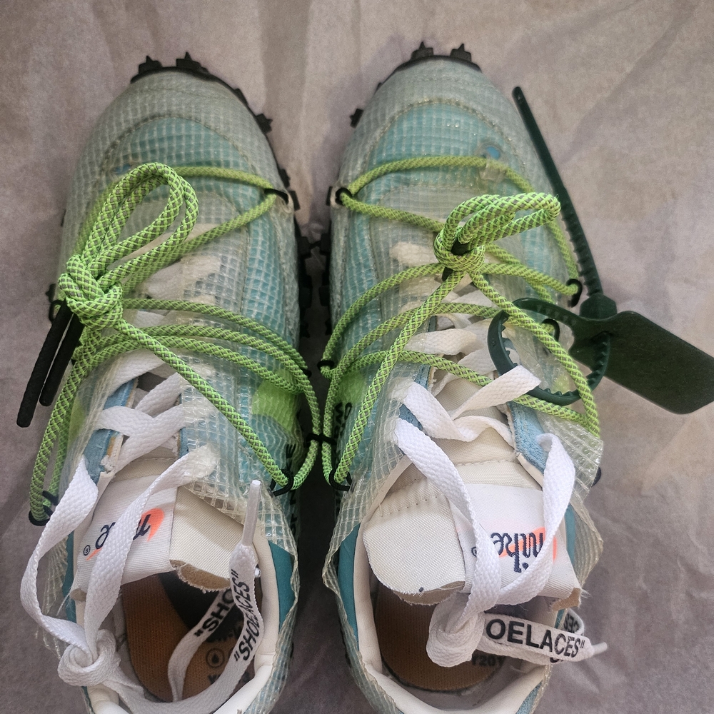 Off-White Kids Sneakers ith Green and White
